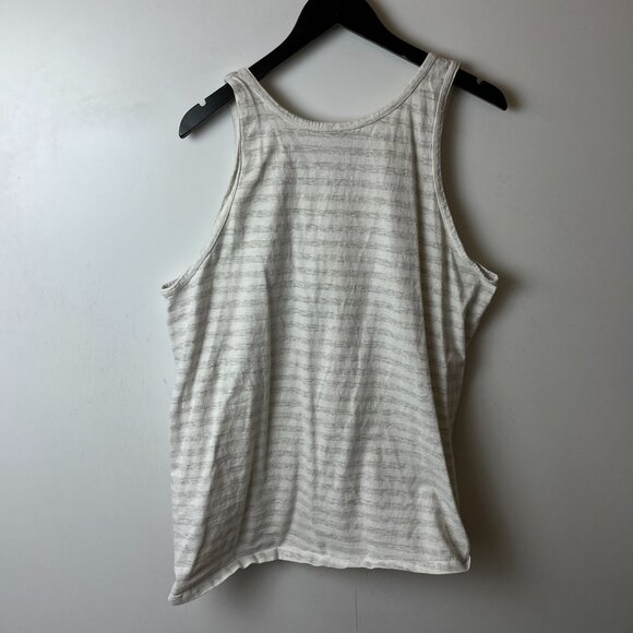 Vintage I Love My Attitude Tank Top Gray Cream XL Extra Large USA Striped Logo - Picture 3 of 14